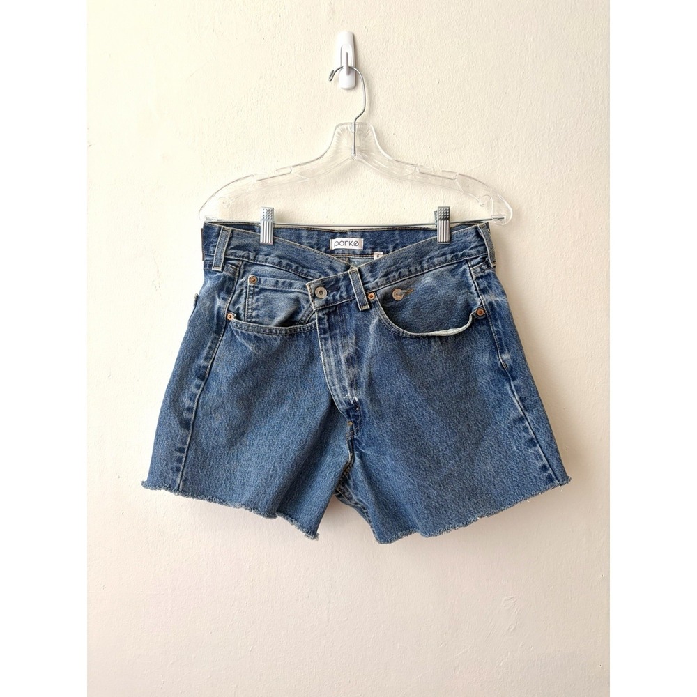 Parke Crossover Denim Shorts Blue Reworked Levi's Medium